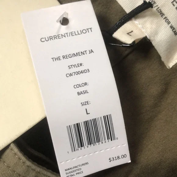 Current Elliott women’s the regiment jacket basil utilitarian relaxed L NWT